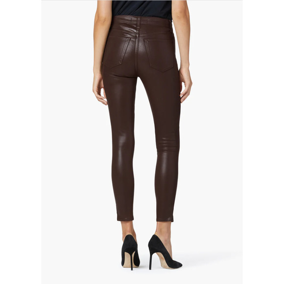 $198 MSRP JOES JEANS THE CHARLIE HIGH RISE SKINNY COATED ANKLE- DARK COCO BEAN - Picture 4 of 9